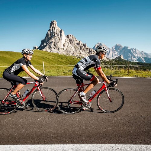 Racing bikes and road bikes